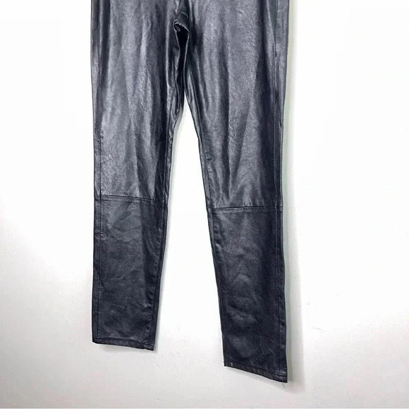 7 for All Mankind Black Vegan Faux Leather Skinny High Rise Leggings Size Large - Picture 3 of 11